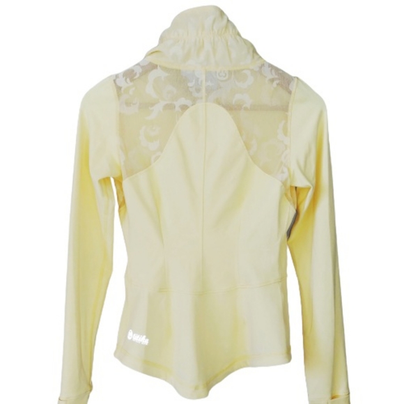 Titika Jacket Zip Up Sweater Yellow Lace Size Small - Picture 2 of 16